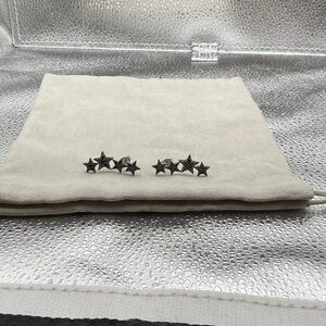 Black Spinel Star Ear Climbers in Sterling Silver